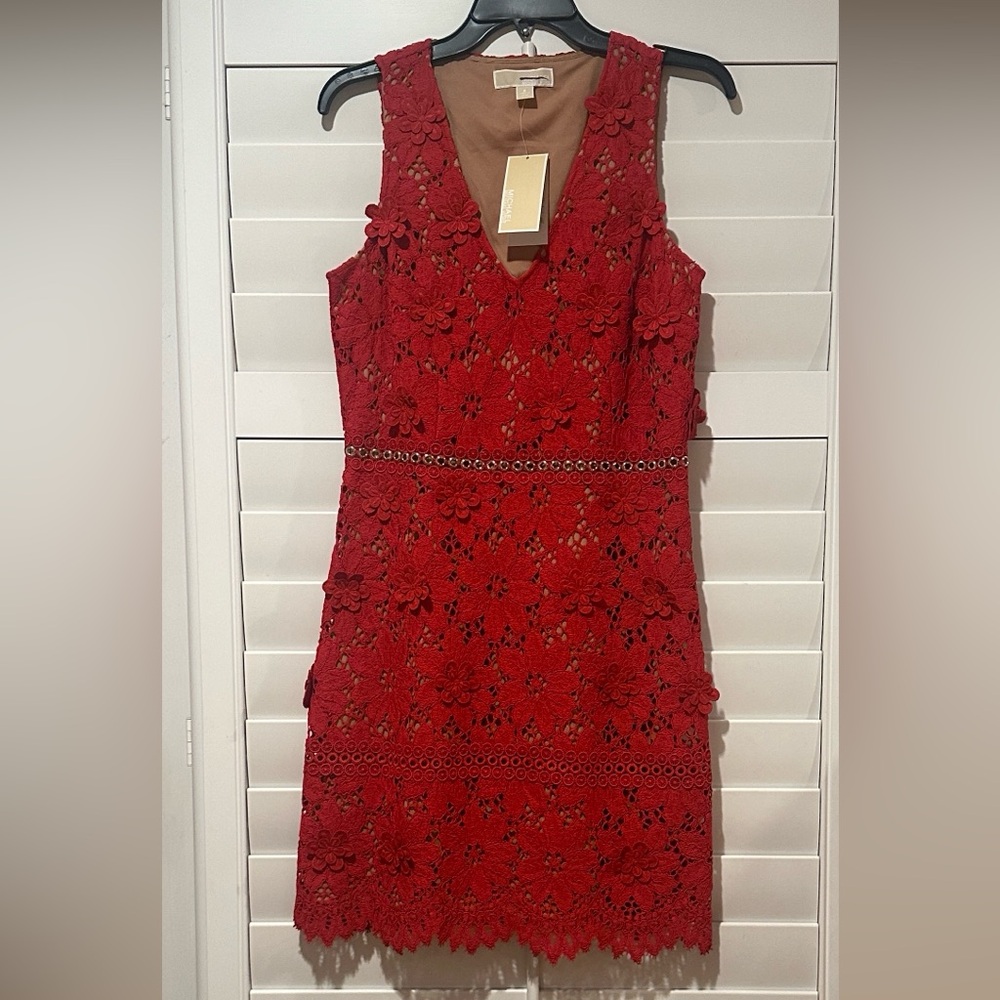 Michael Michael Kors Appliqué Lace Dress- Size 6